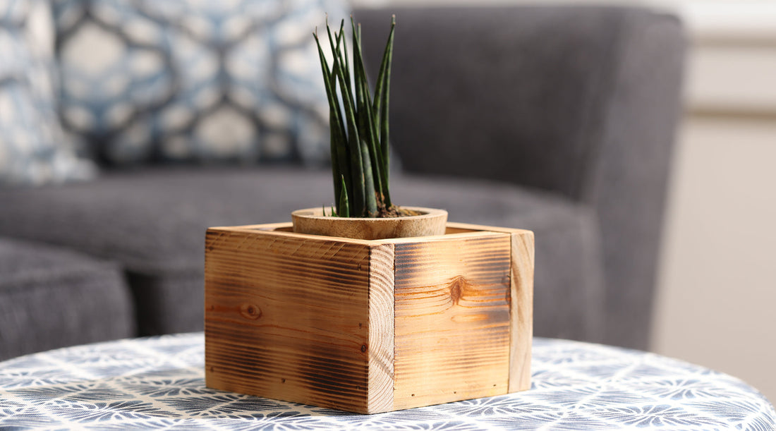 natural farmhouse wood planter