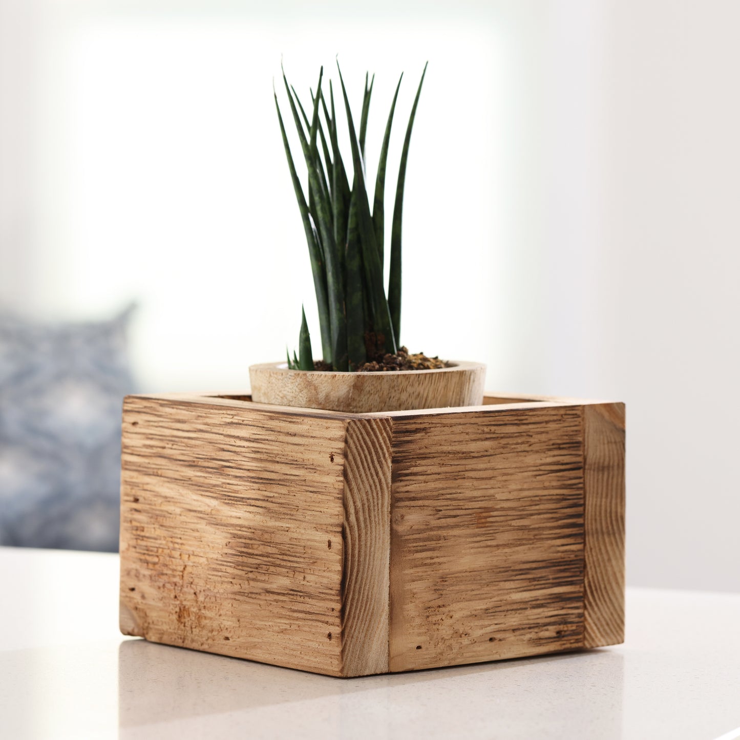 Burned Cedar Planter Box