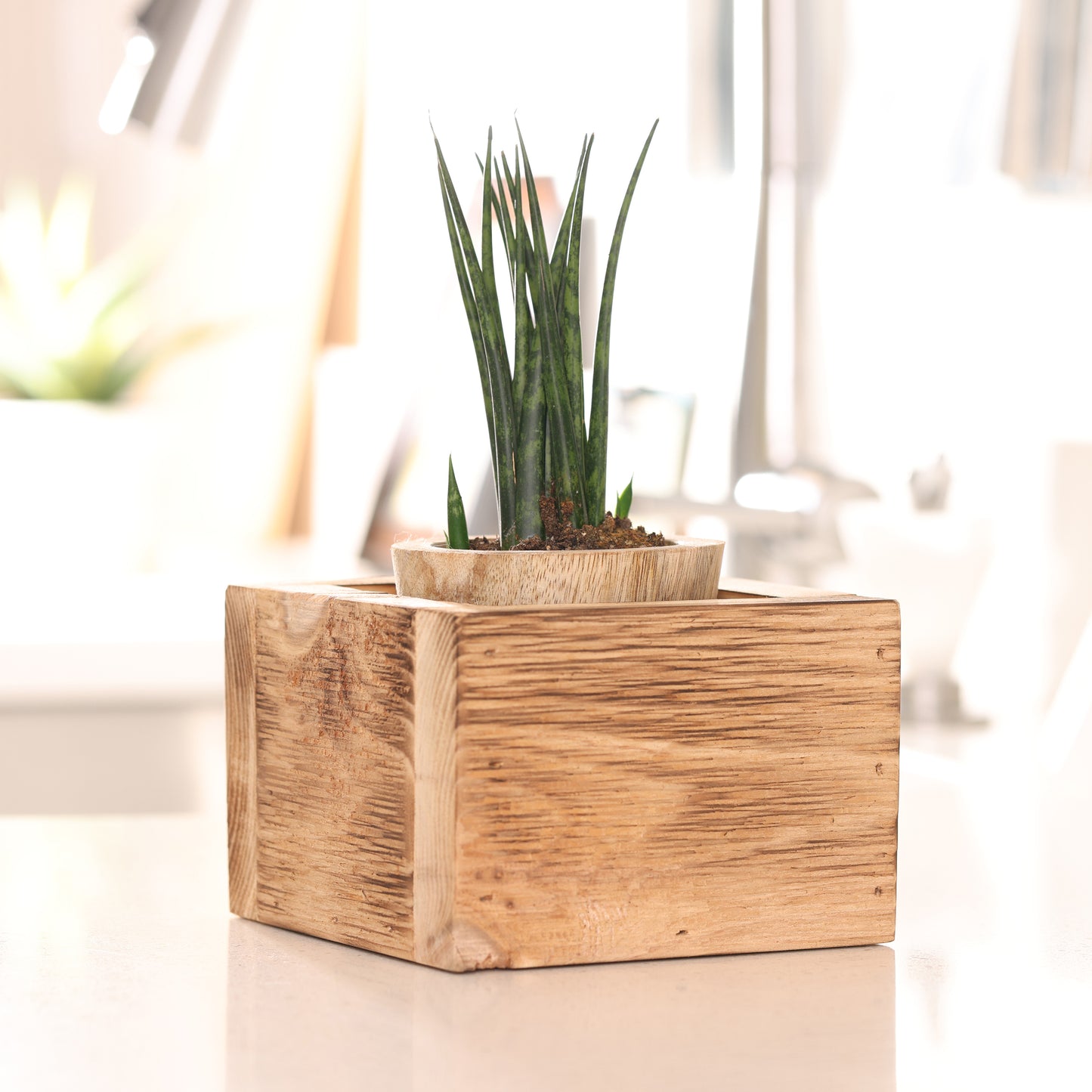 Burned Cedar Planter Box