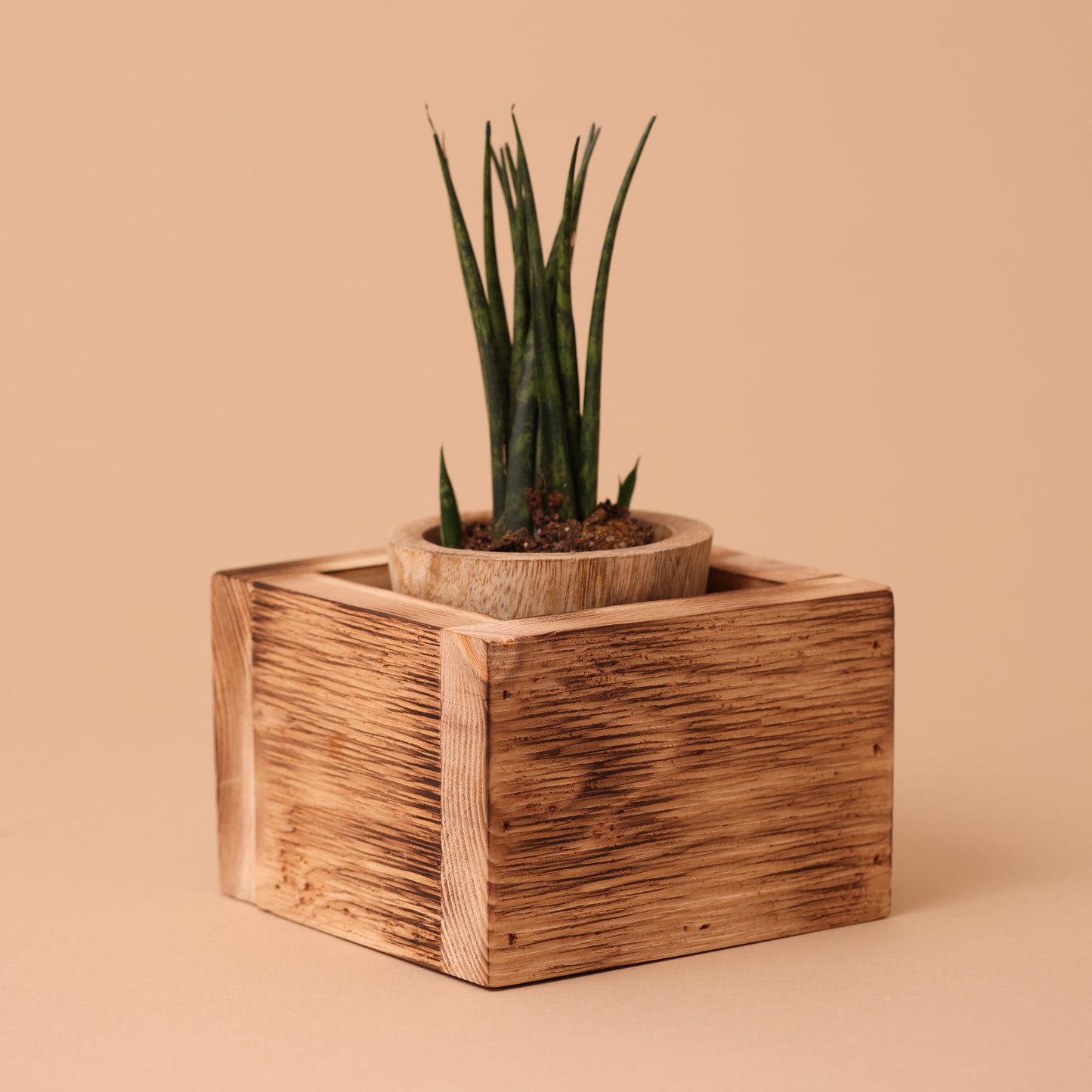 Burned Cedar Planter Box