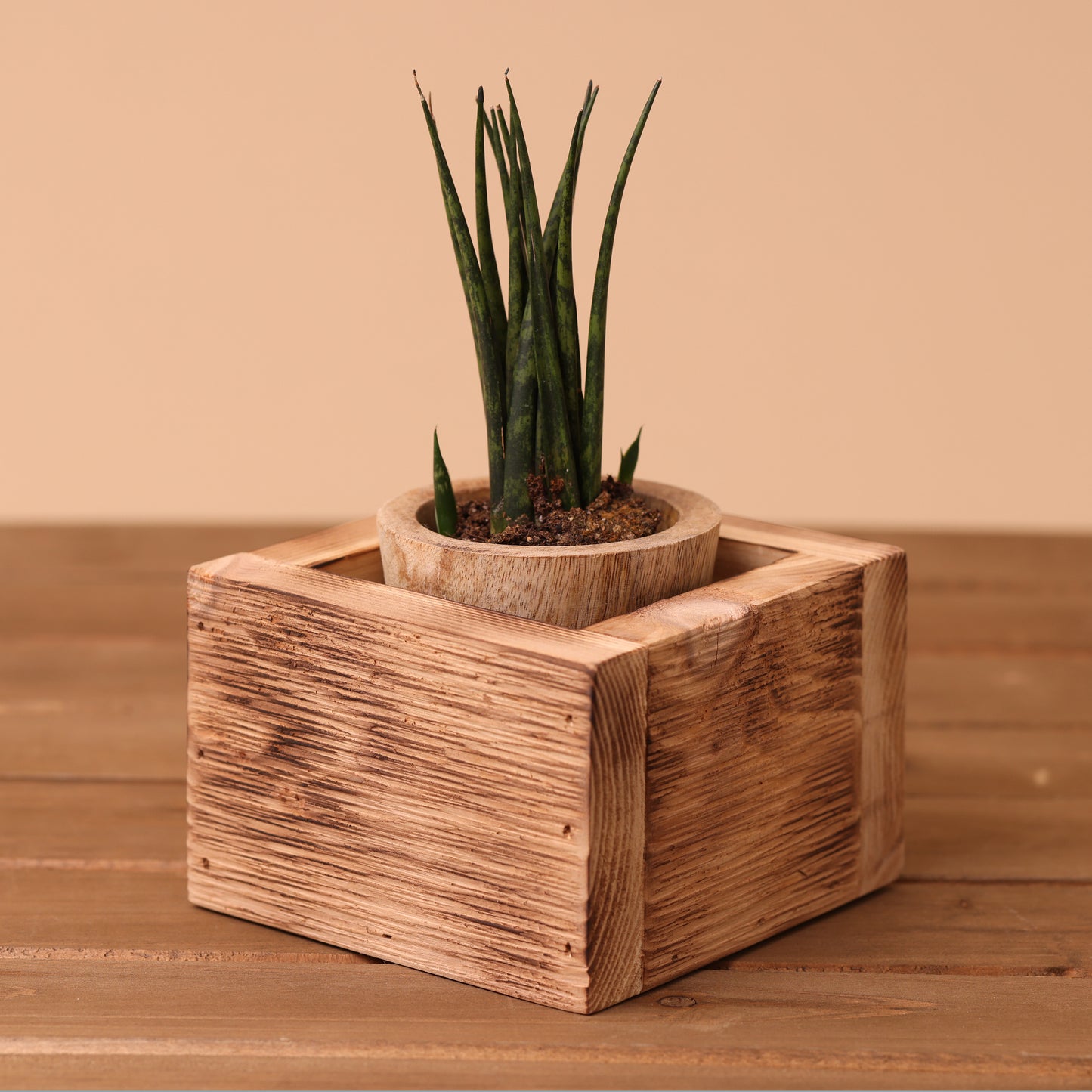 Burned Cedar Planter Box