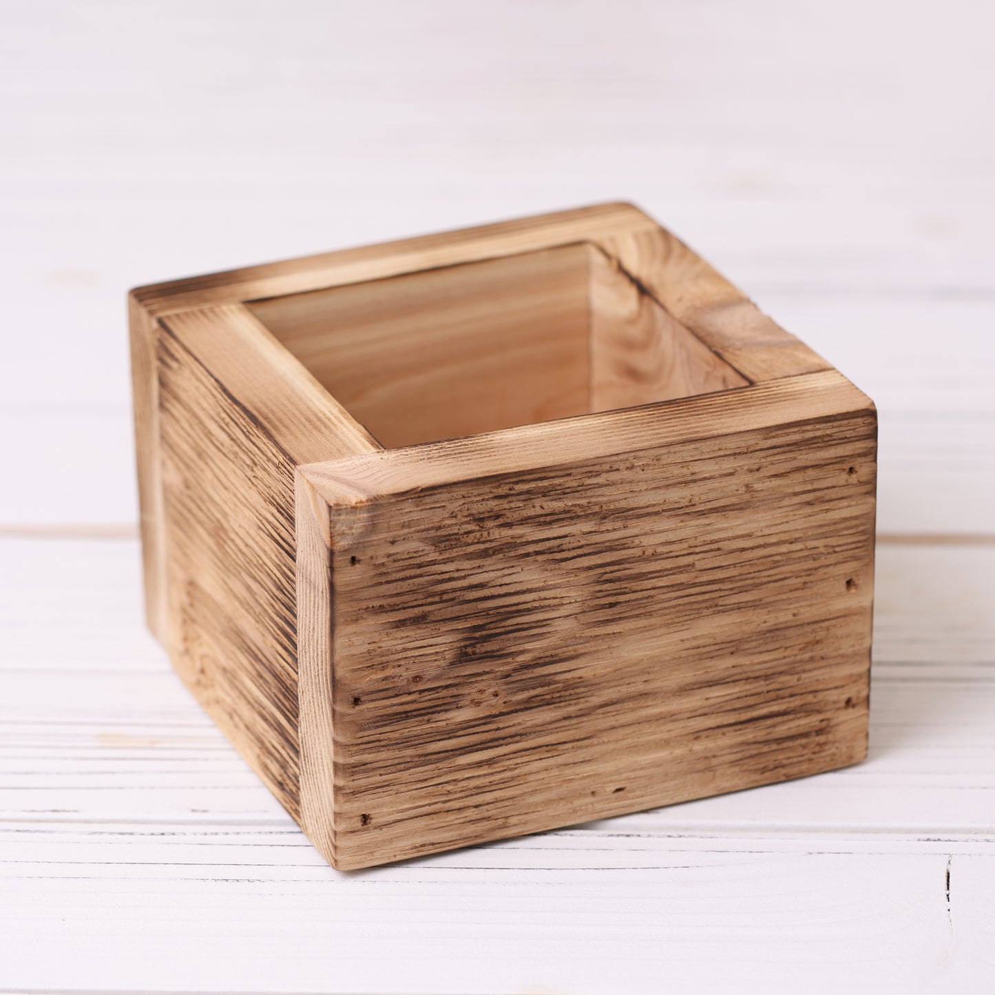 Burned Cedar Planter Box