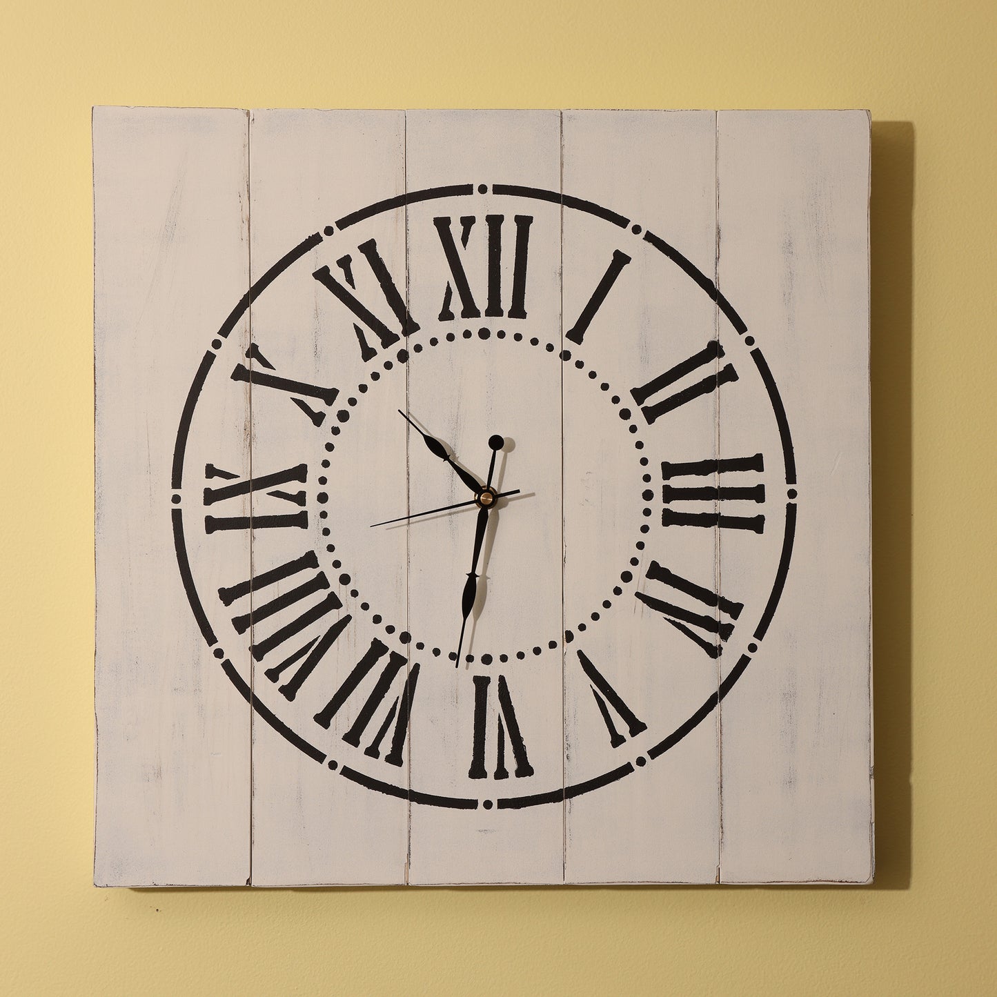 White Handmade Farmhouse Clock