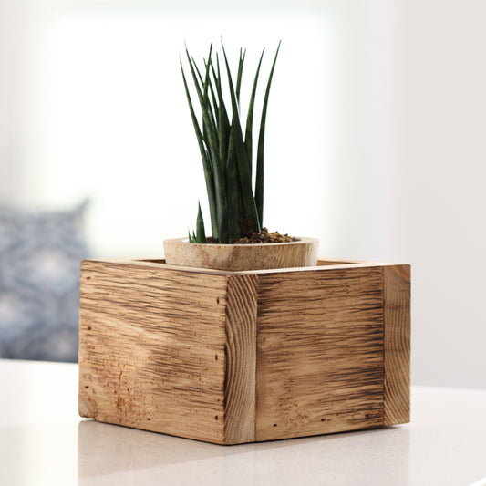 Burned Cedar Planter Box