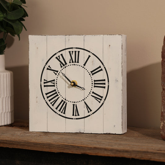 White Handmade Farmhouse Clock